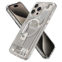 Spigen Ultra Hybrid Mag Case with MagSafe for iPhone 15 Pro Max - Natural Titanium (Zero One Pattern) Spigen Ultra Hybrid Mag Case with MagSafe for iPhone 15 Pro Max - Natural Titanium (Zero One Pattern)