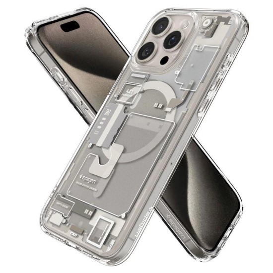 Spigen Ultra Hybrid Mag Case with MagSafe for iPhone 15 Pro Max - Natural Titanium (Zero One Pattern) Spigen Ultra Hybrid Mag Case with MagSafe for iPhone 15 Pro Max - Natural Titanium (Zero One Pattern)