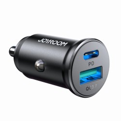 Joyroom JR-CCN05 30W USB-A USB-C Mini Car Charger - Black