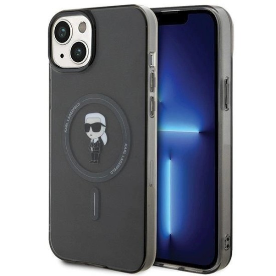 Karl Lagerfeld IML Ikonik MagSafe case for iPhone 15 Plus - black Karl Lagerfeld IML Ikonik MagSafe case for iPhone 15 Plus - black