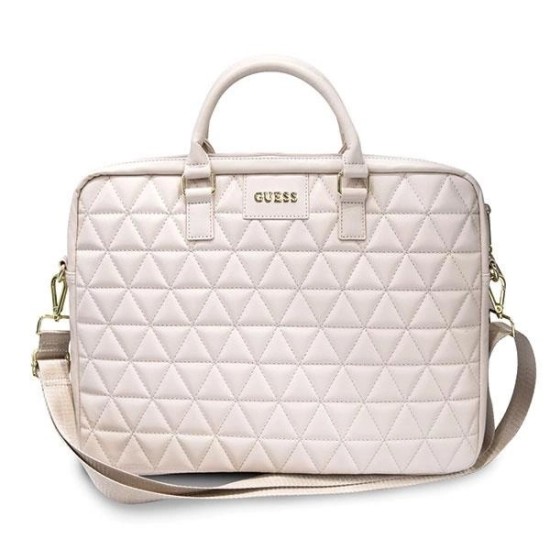 Guess Quilted bag for a 16" laptop - pink Guess Quilted bag for a 16" laptop - pink