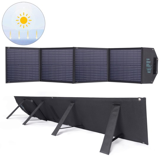 Choetech SC009-V2 solar foldable charger 100W USB-C / 2x USB-A PD QC - black Choetech SC009-V2 solar foldable charger 100W USB-C / 2x USB-A PD QC - black