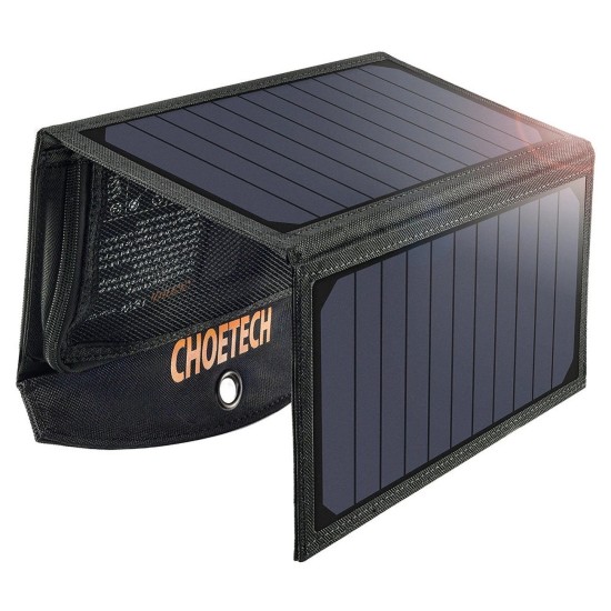 Choetech SC001 solar foldable charger 19W 2x USB-A - black Choetech SC001 solar foldable charger 19W 2x USB-A - black