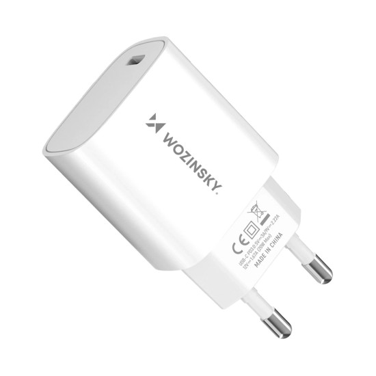 Wozinsky WGWCCW 20W USB-C Wall Charger - White Wozinsky WGWCCW 20W USB-C Wall Charger - White