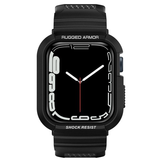 Spigen Rugged Armor Pro Case with Strap for Apple Watch 4 / 5 / 6 / 7 / 8 / SE (44/45 mm) - Black Spigen Rugged Armor Pro Case with Strap for Apple Watch 4 / 5 / 6 / 7 / 8 / SE (44/45 mm) - Black
