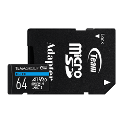 TEAM GROUP ELITE uSDXC 64GB UHS-I U3 V30 A1 RETAIL W/1Adapter