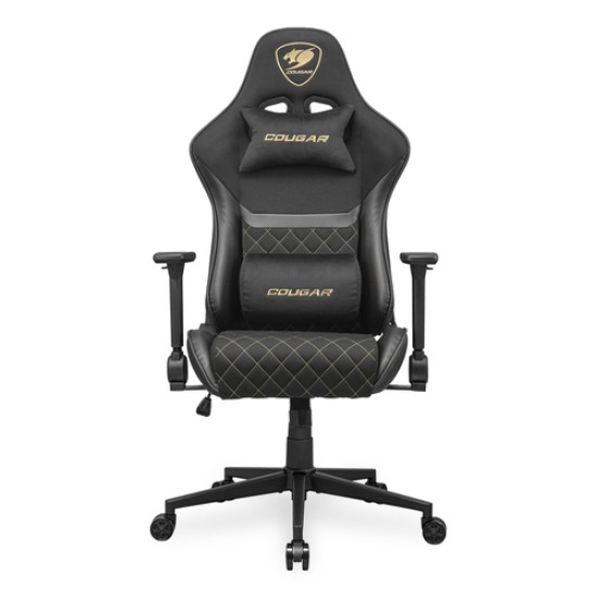 COUGAR Armor One V2 Gold F Gaming Chair, PVC/Fabric, Black