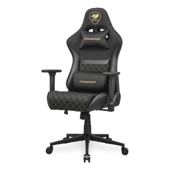 COUGAR Armor One V2 Gold F Gaming Chair, PVC/Fabric, Black