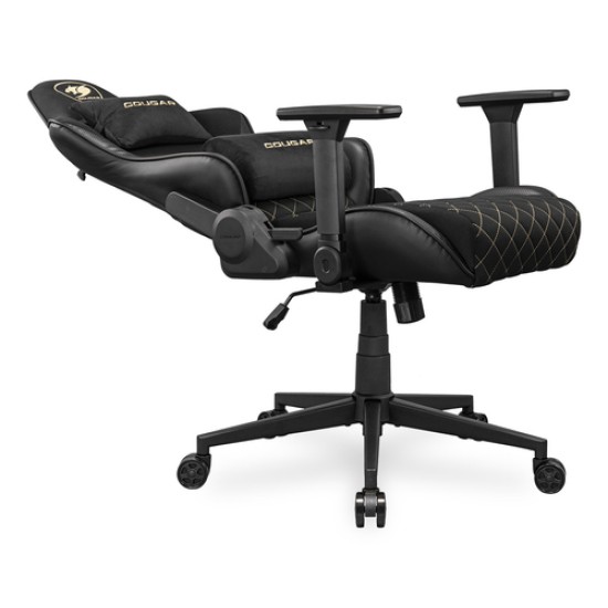 COUGAR Armor One V2 Gold F Gaming Chair, PVC/Fabric, Black