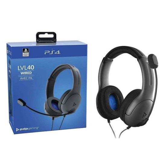 PDP - Wired Gaming Headset for Playstation Grey LvL40