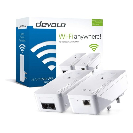 Devolo dLAN 550 WiFi Starter Kit (9839) UK