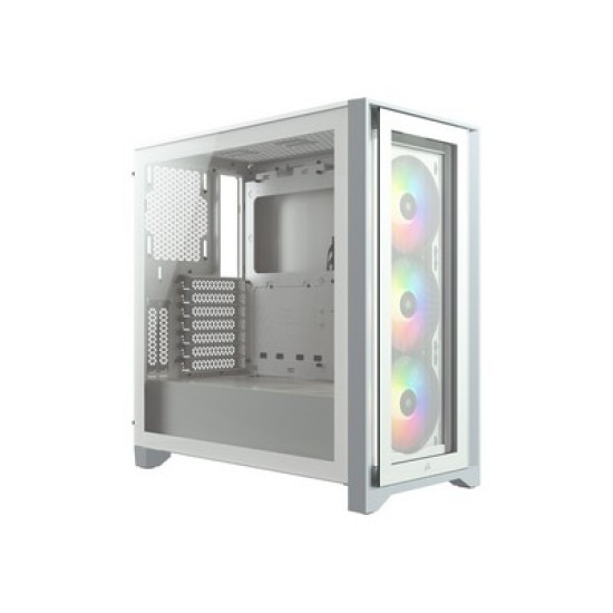 Corsair Mid Tower ATX Case iCUE 4000X RGB Tempered Glass - White - CC- 9011205-WW