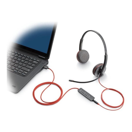 Poly Blackwire 3310 Headset Monaural Microsoft Teams Certified USB-C +USB-C/A Adapter - 8X216AA