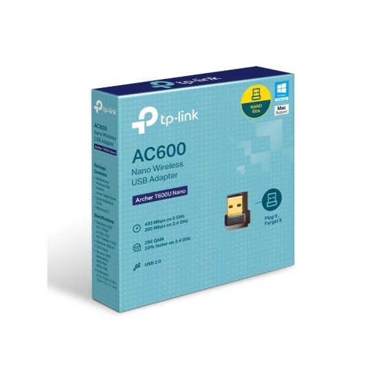 Tp-Link AC600 Nano Wireless USB Adapter (Archer T600U Nano)