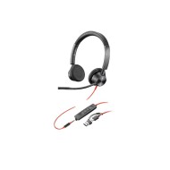 Poly Headset Blackwire 3325 Stereo Microsoft Teams Certified USB-C + 3.5mm Plug +USB-C/A Adapter