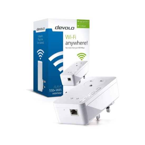Devolo dLAN 550+ WiFi Single Adapter (9831) UK