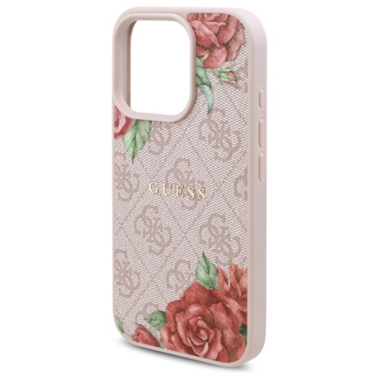 Guess GUHMP16XP4ROPEMCP iPhone 16 Pro Max 6.9" pink/pink hardcase 4G Flowers Print MagSafe Guess GUHMP16XP4ROPEMCP iPhone 16 Pro Max 6.9" pink/pink hardcase 4G Flowers Print MagSafe