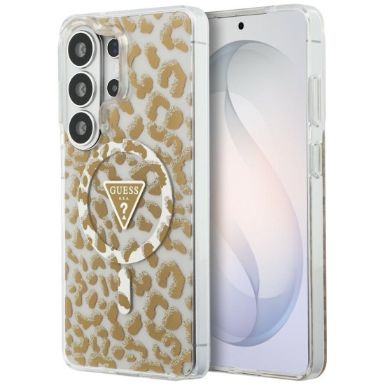 Guess IML Leopard Print Triangle MagSafe Case for Samsung Galaxy S26 Ultra - Brown Guess IML Leopard Print Triangle MagSafe Case for Samsung Galaxy S26 Ultra - Brown
