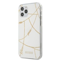 Guess Gold Chain Collection iPhone 12 Pro Max 6.7" Case - White