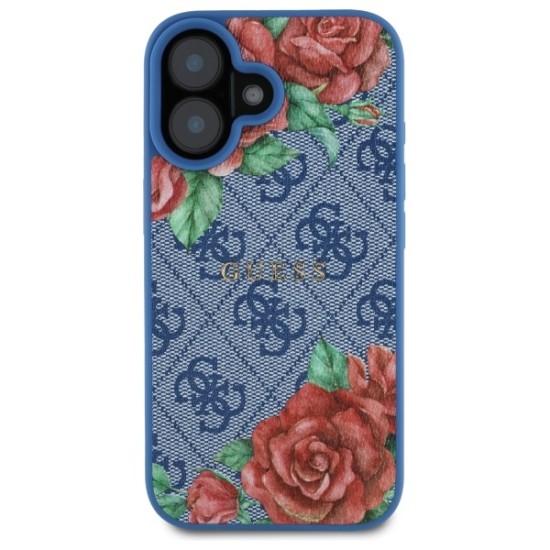 Guess GUHMP16SP4ROPEMCB iPhone 16 6.1" blue/blue hardcase 4G Flowers Print MagSafe Guess GUHMP16SP4ROPEMCB iPhone 16 6.1" blue/blue hardcase 4G Flowers Print MagSafe