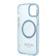 Guess Gold Outline Translucent MagSafe case for iPhone 13 - blue