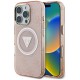 Guess IML Metal Glitter 4G Circle Triangle MagSafe Case for iPhone 16 Pro - Pink Guess IML Metal Glitter 4G Circle Triangle MagSafe Case for iPhone 16 Pro - Pink