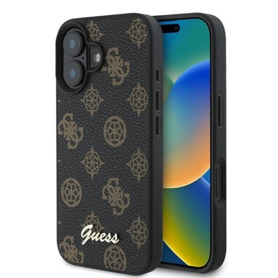 Guess Peony Script MagSafe iPhone 16 Plus Case - Black Guess Peony Script MagSafe iPhone 16 Plus Case - Black