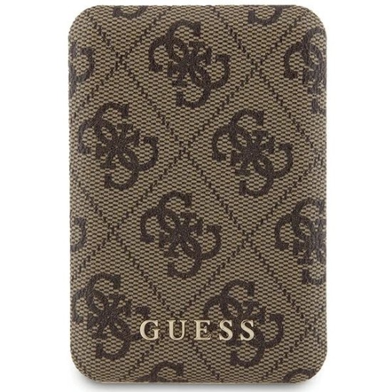 Guess Powerbank inductive 15W GUPB5FP4EMGW 5000mAh brown/brown 4G Leather Metal Logo MagSafe Guess Powerbank inductive 15W GUPB5FP4EMGW 5000mAh brown/brown 4G Leather Metal Logo MagSafe