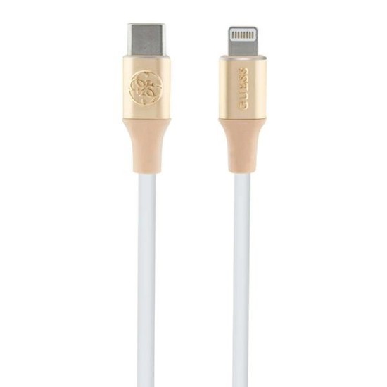 Guess Ebossed Logo USB-C / Lightning cable 1.5m fast charging - gold Guess Ebossed Logo USB-C / Lightning cable 1.5m fast charging - gold