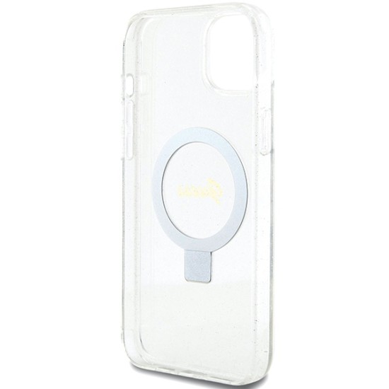 Guess GUHMP15MHRSGSD iPhone 15 Plus / 14 Plus 6.7" transparent/transparent hardcase Ring Stand Script Glitter MagSafe Guess GUHMP15MHRSGSD iPhone 15 Plus / 14 Plus 6.7" transparent/transparent hardcase Ring Stand Script Glitter MagSafe