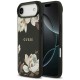 Guess Grained Flowers Classic Logo MagSafe case for iPhone Air - black Guess Grained Flowers Classic Logo MagSafe case for iPhone Air - black