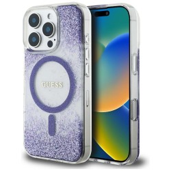 Guess HC Resin Bottom Glitter MagSafe case for iPhone 16 Pro Max - purple Guess HC Resin Bottom Glitter MagSafe case for iPhone 16 Pro Max - purple