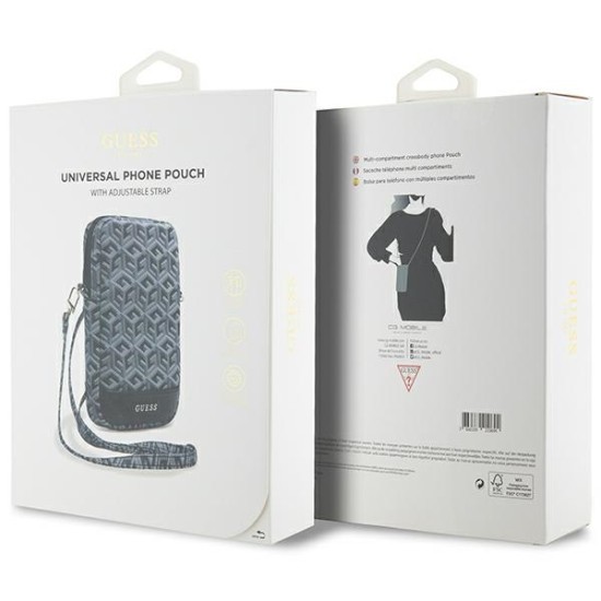 Guess Zip GCube Bottom Stripe phone bag - black Guess Zip GCube Bottom Stripe phone bag - black