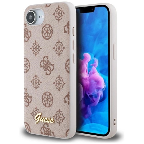 Guess Peony Script Logo MagSafe iPhone 16e Case - Brown Guess Peony Script Logo MagSafe iPhone 16e Case - Brown