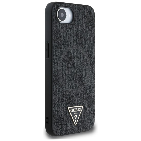 Guess 4G Ring Triangle Logo MagSafe case for iPhone 16e - black