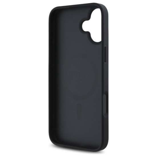 Guess GUHMP16SP4ROPEMCK iPhone 16 6.1" black/black hardcase 4G Flowers Print MagSafe Guess GUHMP16SP4ROPEMCK iPhone 16 6.1" black/black hardcase 4G Flowers Print MagSafe