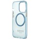 Guess Gold Outline Translucent MagSafe case for iPhone 13 Pro / iPhone 13 - blue