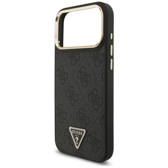 Guess 4G Triangle Logo MagSafe Case for iPhone 17 Pro Max - Black and Gold Guess 4G Triangle Logo MagSafe Case for iPhone 17 Pro Max - Black and Gold