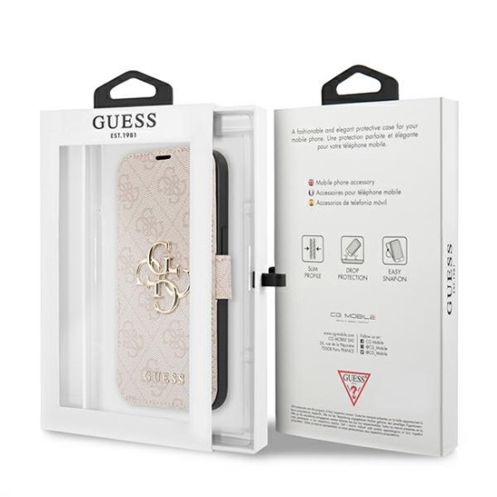 Guess GUBKP13X4GMGPI iPhone 13 Pro Max 6.7" pink/pink book 4G Big Metal Logo