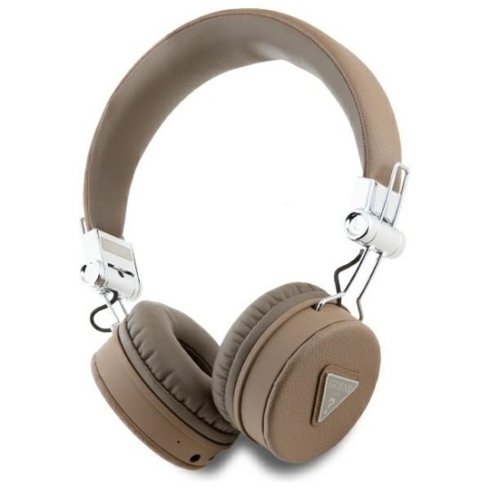 Guess Bluetooth ENC GUBH70PGTSPSW Brown Grained Classic Round Shape Headphones Guess Bluetooth ENC GUBH70PGTSPSW Brown Grained Classic Round Shape Headphones