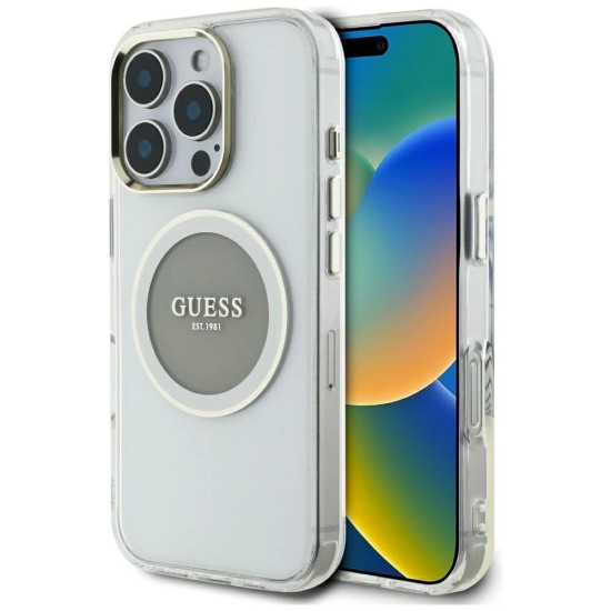 Guess IML Metal Colored Circle Classic Logo MagSafe case for iPhone 16 Pro Max - gray Guess IML Metal Colored Circle Classic Logo MagSafe case for iPhone 16 Pro Max - gray