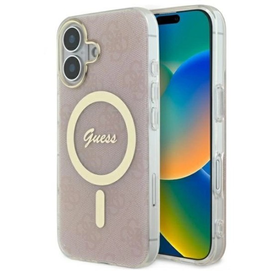 Guess IML 4G MagSafe iPhone 16 Case - Pink Guess IML 4G MagSafe iPhone 16 Case - Pink