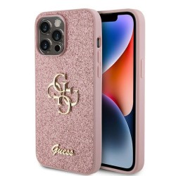 Guess GUHCP15LHG4SGP iPhone 15 Pro 6.1" pink/pink hardcase Glitter Script Big 4G Guess GUHCP15LHG4SGP iPhone 15 Pro 6.1" pink/pink hardcase Glitter Script Big 4G