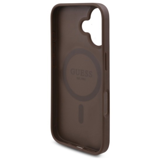 Guess GUHMP16SP4ROPEMCW iPhone 16 6.1" brown/brown hardcase 4G Flowers Print MagSafe Guess GUHMP16SP4ROPEMCW iPhone 16 6.1" brown/brown hardcase 4G Flowers Print MagSafe
