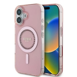 Guess IML Rhinestones MagSafe iPhone 16 Case - Pink Guess IML Rhinestones MagSafe iPhone 16 Case - Pink