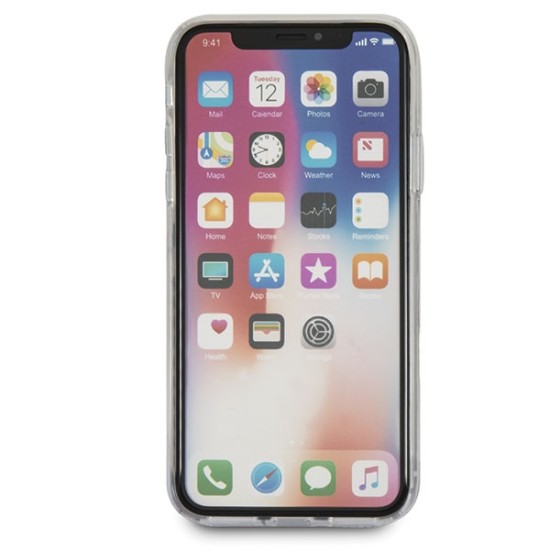 Guess Flower Desire Red Rose iPhone X Case - Transparent