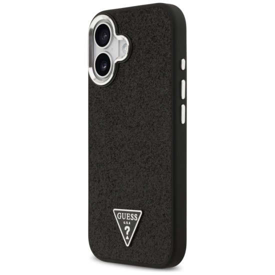 Guess Glitter Triangle Logo MagSafe Case for iPhone 17 - Black