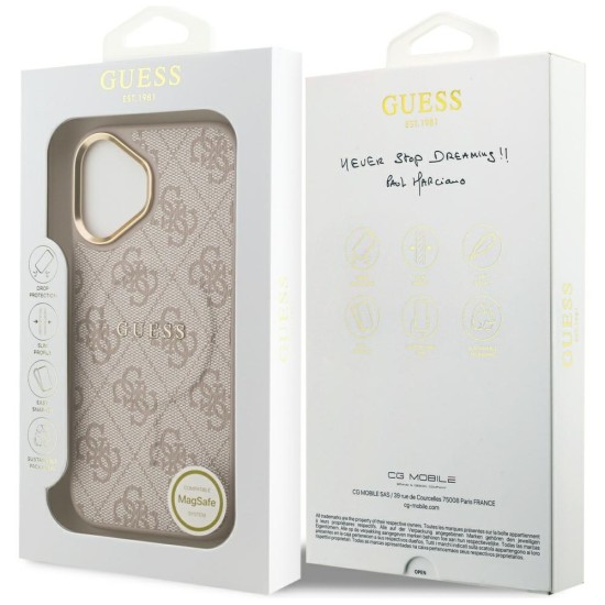 Guess 4G PU Classic Logo MagSafe Case for iPhone 17 - Pink