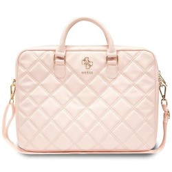 Guess Quilted 4G bag for a 16" laptop - pink Guess Quilted 4G bag for a 16" laptop - pink