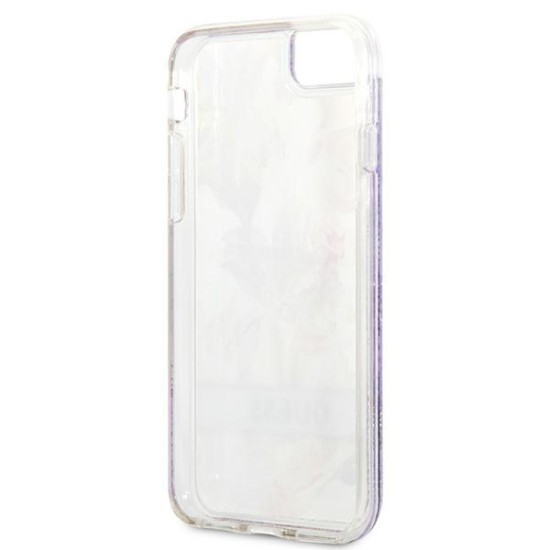 Guess Flower Liquid Glitter case for iPhone SE 2022 / SE 2020 / 7 / 8 - purple